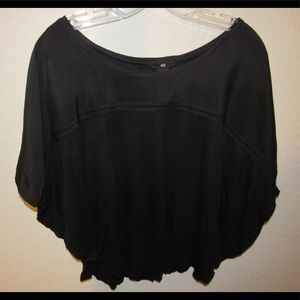 Black Bat-Wing Sleeve Top
